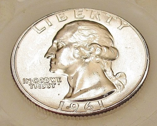 1961 Brilliant Uncirculated  Quarter 90%   Blazing Cartwheel Luster #1210 ~ 7