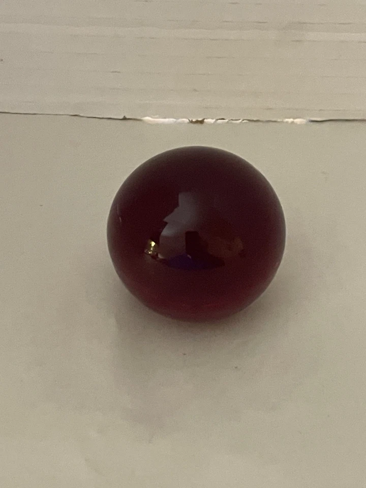 Vintage Ruby Red Llruanium Glass Ball Paperweight  - Image 4 of 4
