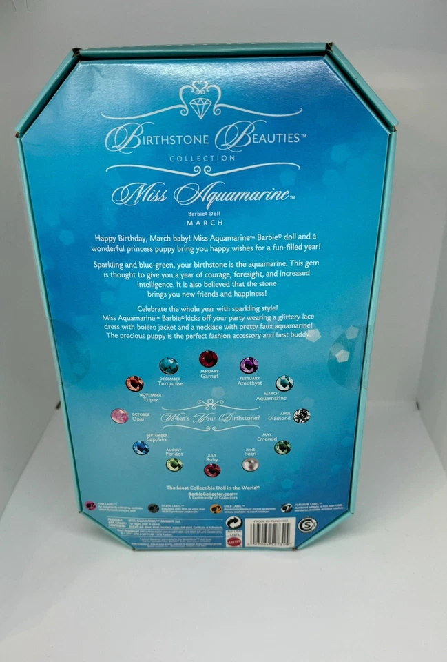 Piedra de nacimiento Bellezas Miss Esmeralda Barbie Coleccionar 2007 Etiqueta Rosa Afroamericana Foto 2 de 2