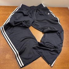 VINTAGE Adidas Sweatpants Mens Extra Large Blue Spell Out Striped Soccer Active