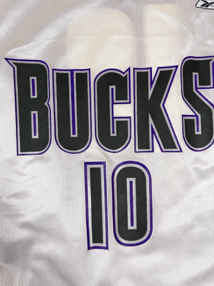 Milwaukee Bucks Sam Cassell Jersey Mens 2XL White NBA #10 Reebok 2000s - Image 4 of 4