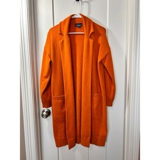 Modcloth Snuggly Variety Oversized Long Cardigan Sweater Orange Size Medium