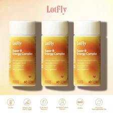 LOTFLY 3-Pack Super B Energy Complex Vitamin B1, B2, B3, B5, B6, B7,B9,B12
