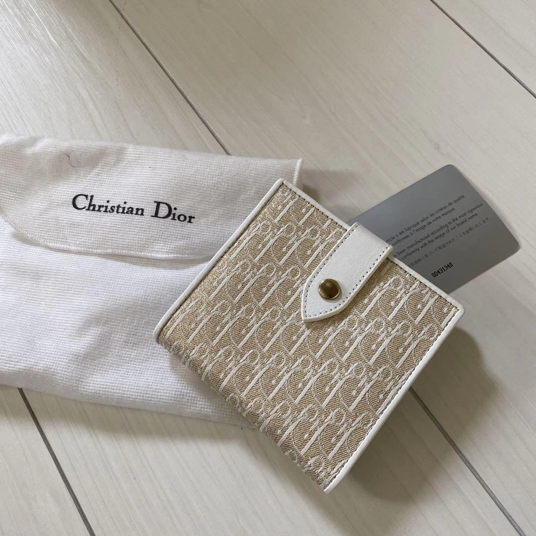 Portefeuille Christian Dior DIOR pliable doré neuf