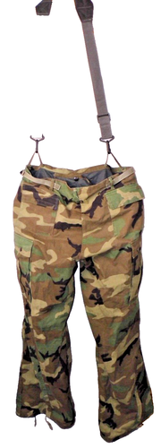 USGI Chemical Protective Class 1 Overgarment Camo Pants w Suspenders Pocket Sz S - Picture 5 of 13