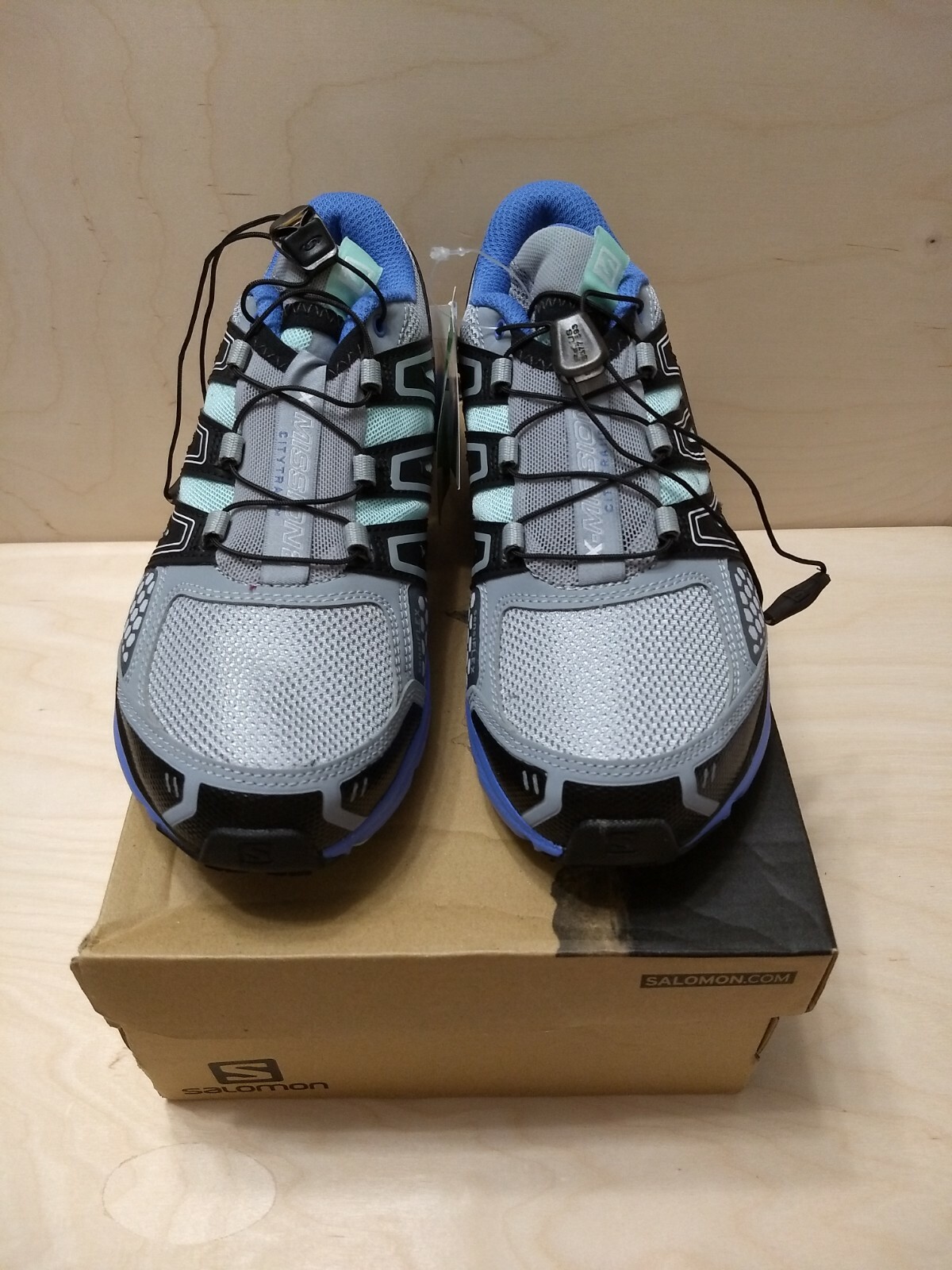 Nuove scarpe da ginnastica Salomon donna X Mission 2 UK 6 (39) grigio blu compleanno Natale