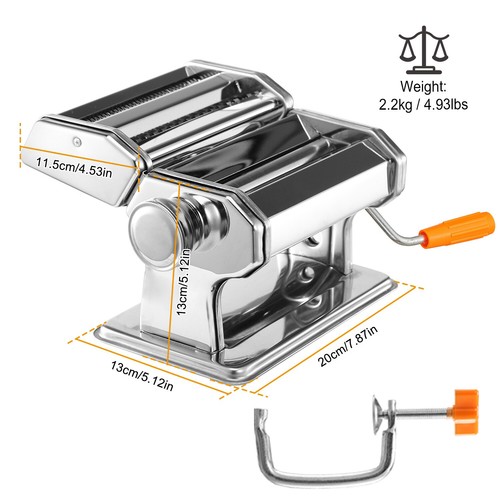 Stainless Steel Pasta Maker Thickness Adjustable Noodle Spaghetti