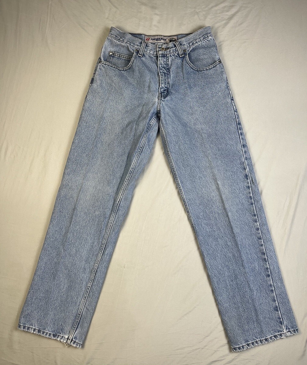 パンツ anchor blue ORIGINAL Denim Pants W32L30 Vintage Anchor Blue Jeans Baggy Mens 32 32 Denim Pants