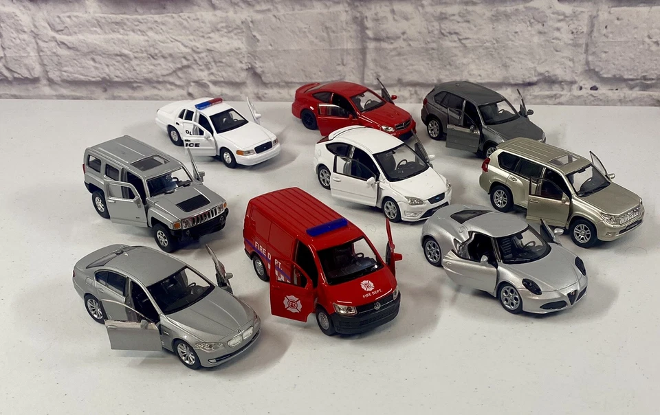 *NUEVO* Lote de 9 autos clásicos Welly Diecast Hummer H3 Mercedes BMW 4,75 pulgadas Foto 3 de 4