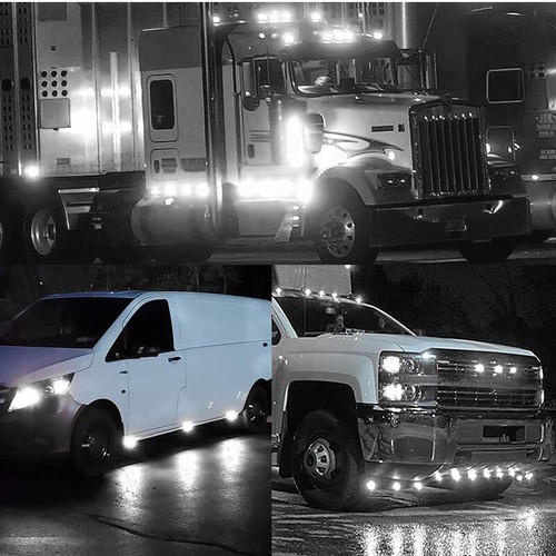 10X 3/4" Bala Blanca Redonda LED Marcador Lateral Luz Camión Remolque Liquidación Cromo - Imagen 8 de 12