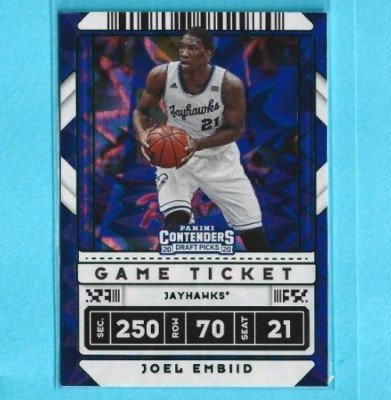 2020 Panini Contenders Draft Picks Game Ticket JOEL EMBIID Blue Explosion #15