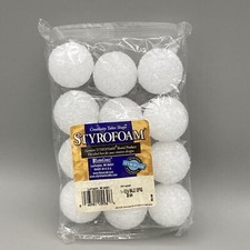 12 count FloraCraft 1.5" Styrofoam Balls NIP