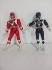 Set of Vintage Mighty Morphin Power Rangers Bandai 94 Red and Black bh