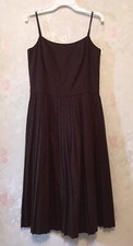 ISAAK MIZRAHI Women’s Pleated Dress, Sleeveless, Brown,Sz 4, Preowned