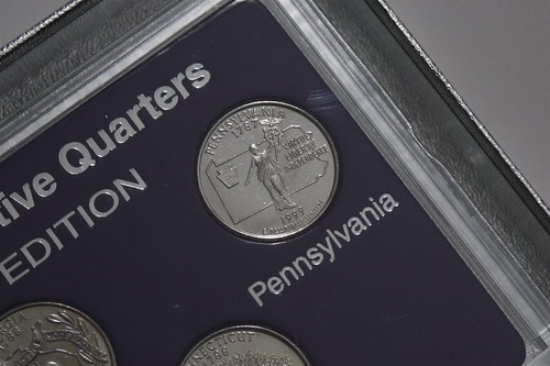 π§ πΊπΈ USA 1999 QUARTERS CASED PLATINUM PLATED SET B75 #66 BX13 - Picture 3 of 8