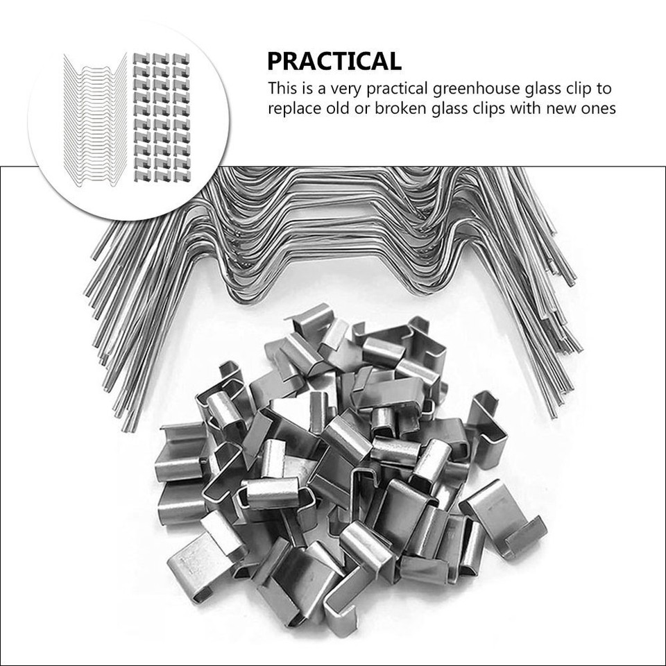 100Pcs Greenhouse Glass Pane Clips Greenhouse W Wire Clips Glazing Z