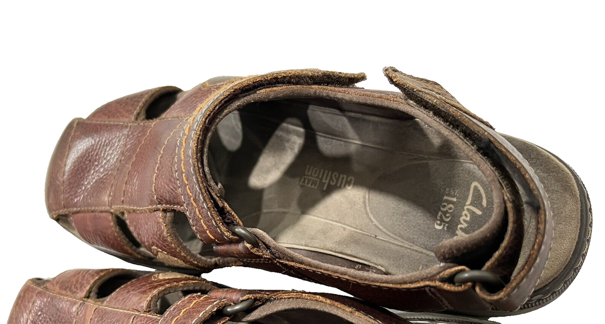 Clarks 1825 Mens Max Cushion Brown Leather Adjustable Strap Sandals 26115078 11 Men main image 2