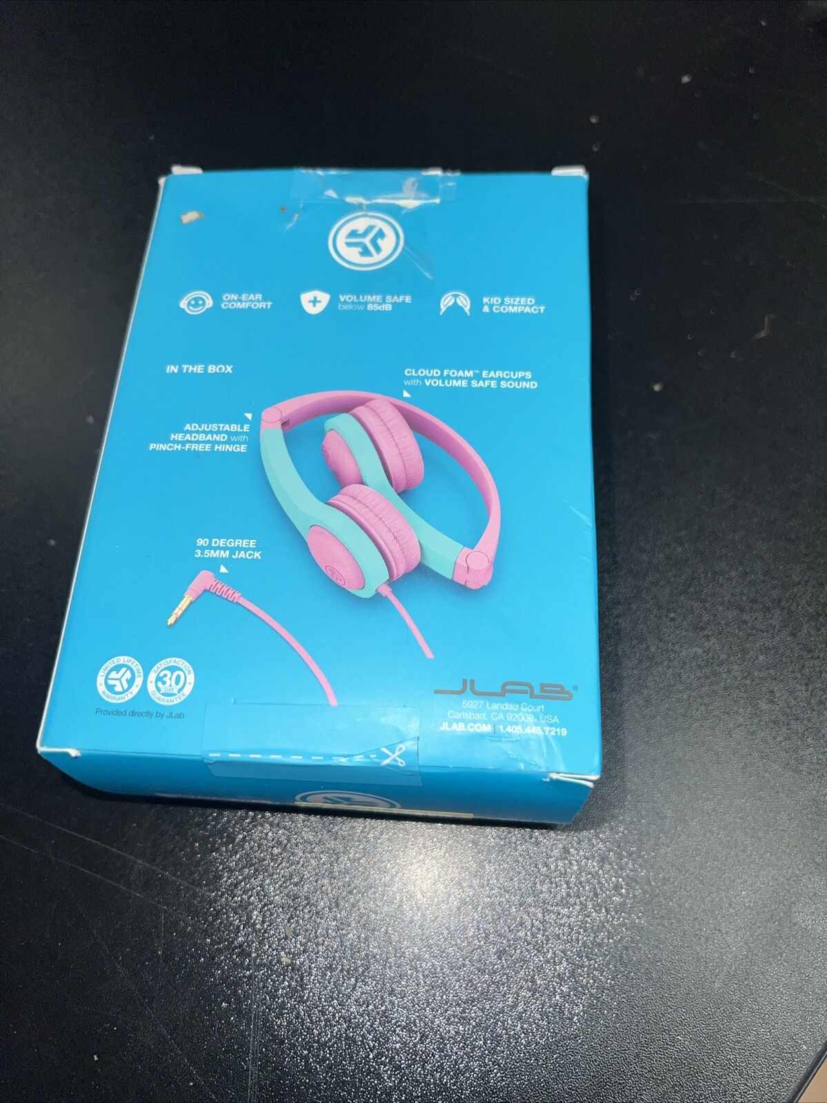 JBuddies Folding Gen 2 Kids Headphones Wired (Purple/Teal) - New