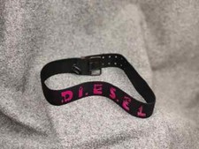 Vintage Diesel Chunky Canvas black belt with logo Y2k Style