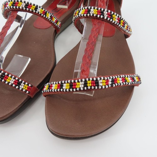 Pikolinos Women 39 EU 8.5 US Alcudia 816-9360M Beaded Leather Braid Sandals Shoe - Picture 4 of 15