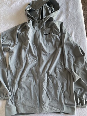 Men s Small Nike Pro Dri Fit Flex Vent Full Zip Hooded Jacket Gray DM5946
