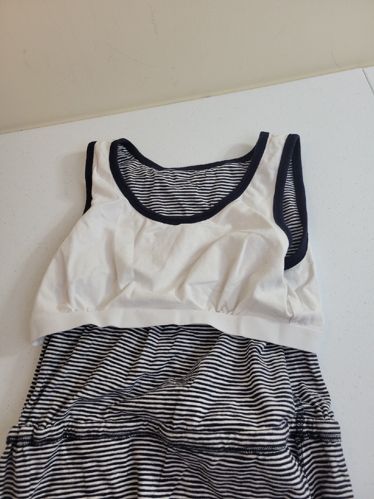 Talbots Navy Blue Striped Drawstring Sleeveless T… - image 7