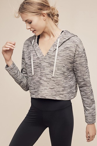 Anthropologie SATURDAY SUNDAY XS Hoodie REHEARSAL Top Shirt Cropped Workout NWT - Picture 1 of 4