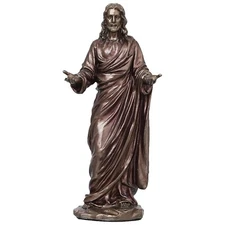 Bronze Finish Jesus idol Home Table Top Decor Christian Religious Spiritual Item