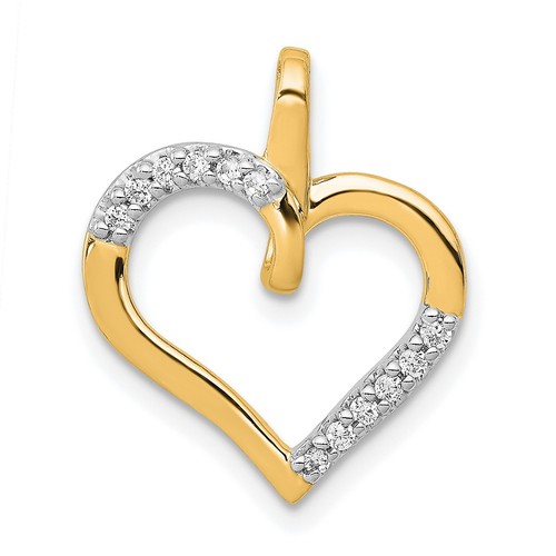 14K Yellow Gold Half Broken Heart Pendant – Satin Finish Right Side Charm, Handcrafted In USA, Gift Packaging