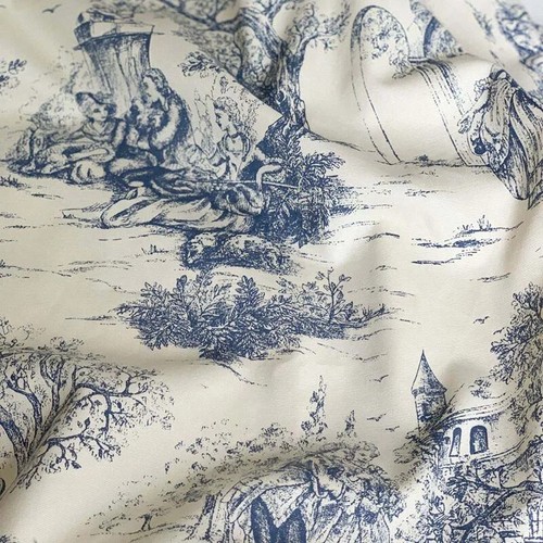 Rustic Tablecloth Classic French Village Blue Printed Table Cover Rectangle - Picture 5 of 25