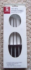 Roscho Set Of 6 Stainless Steel Fondue Forks Stay Cool Handles