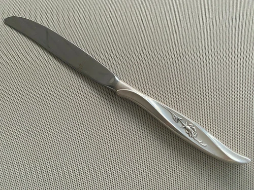 1 Modern Hollow Dinner Knife Sterling Silver Rose Ballet International 1962 4327