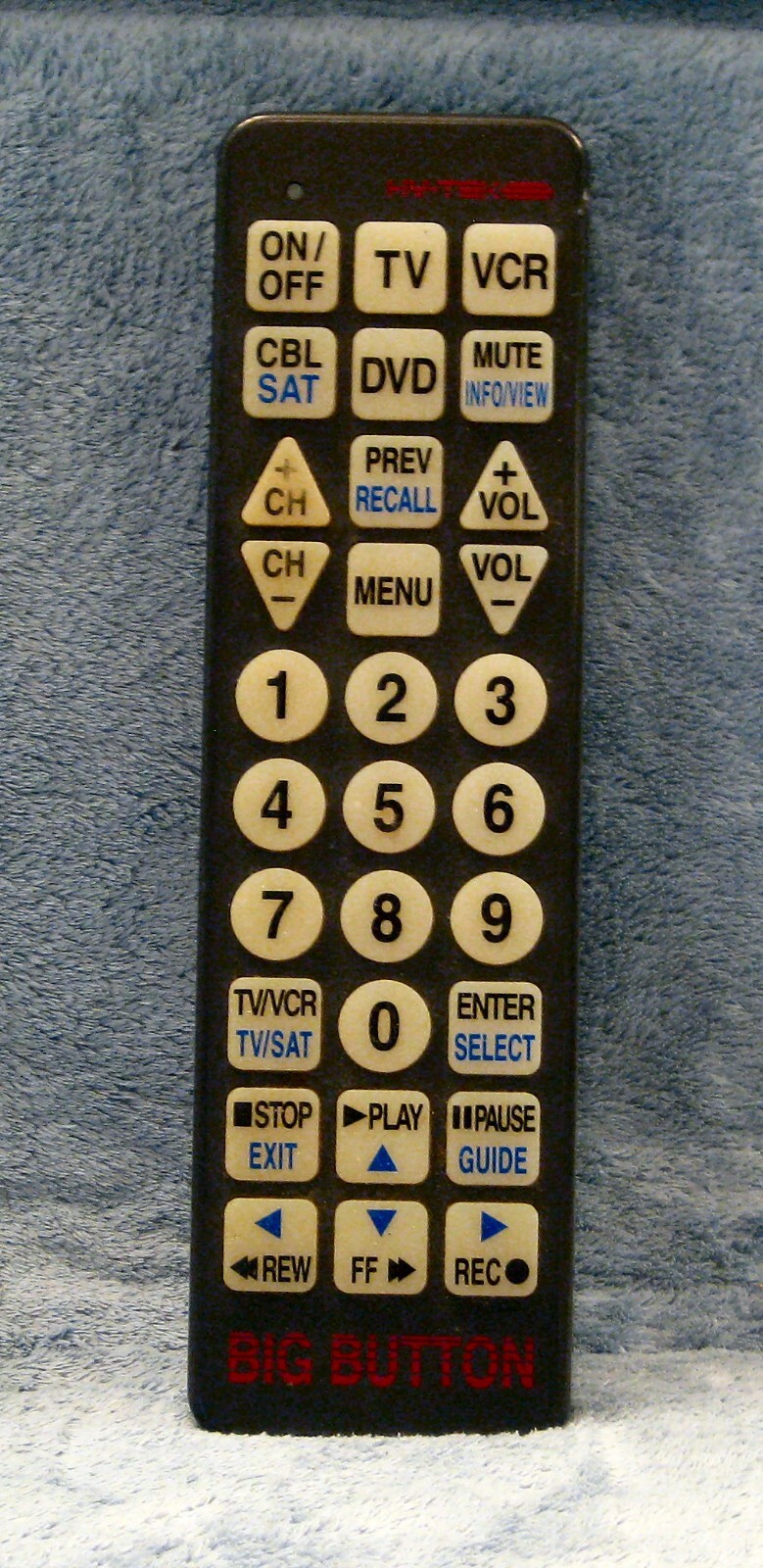 Hy-Tek BW-1220-US Big Button Universal Remote Control ~ BACKLIT, LARGE NUMBERS