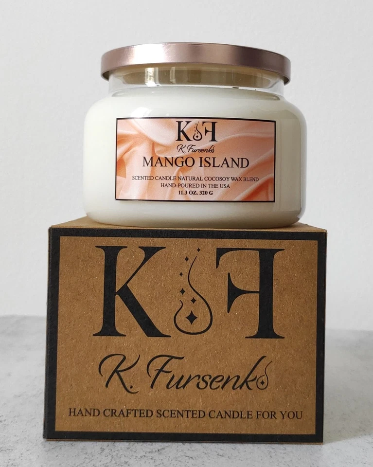 KFursenko Mango Island, Hand-crafted Shining Scented Candle,11.3 oz, 320g - Image 4 of 4