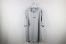 Vtg Nike Mens 2XL Spell Out Travis Scott Mini Swoosh Knit Mesh T-Shirt Silver