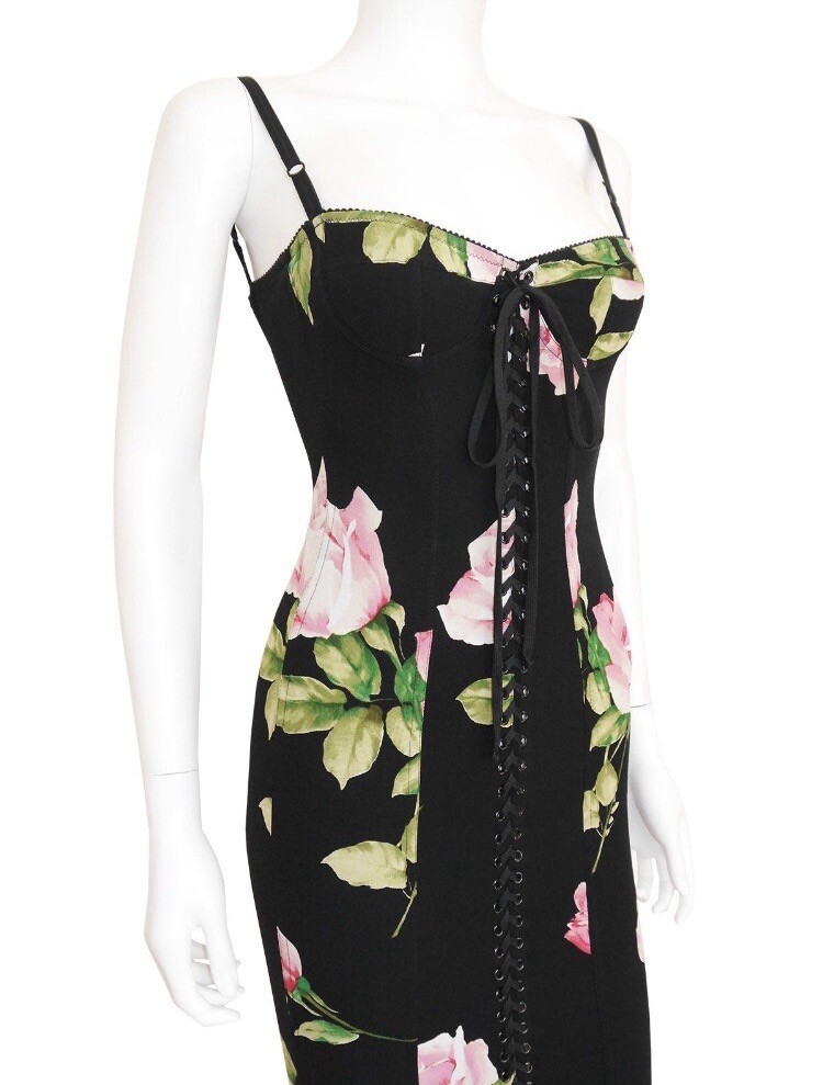 DOLCE＆GABBANA ドレス Marquisette sheath dress with polka-dot print and corset