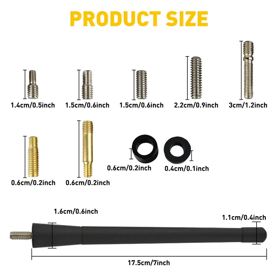 7" Antenna Mast for Rubber Chevy Silverado 2500 1500 3500 & GMC Sierra/Denali US - Image 2 of 4