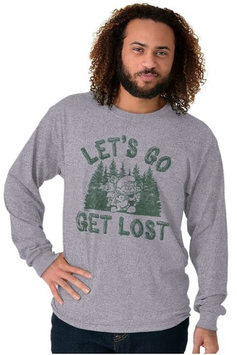 Smurfs Nature Camp Hike Get Lost Outdoors Long Sleeve Tshirt for Men or Women - Bild 6 von 9