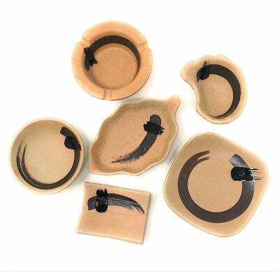 TJ Global Set of 6 Small Japanese Pottery Ceramic Dishes for Dips, Salsa,...