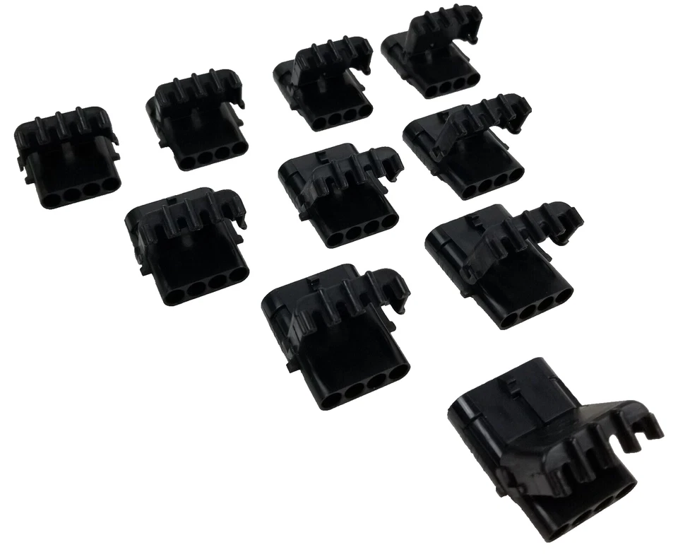 800pcs Aptiv 12010974 Male Connector Weather Pack 4 Pin Black In Line Sealed NEW - Image 3 of 4
