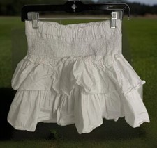Janie and Jack The Hailey White Smocked Skirt Sz 14 Seersucker 100045650 Tier