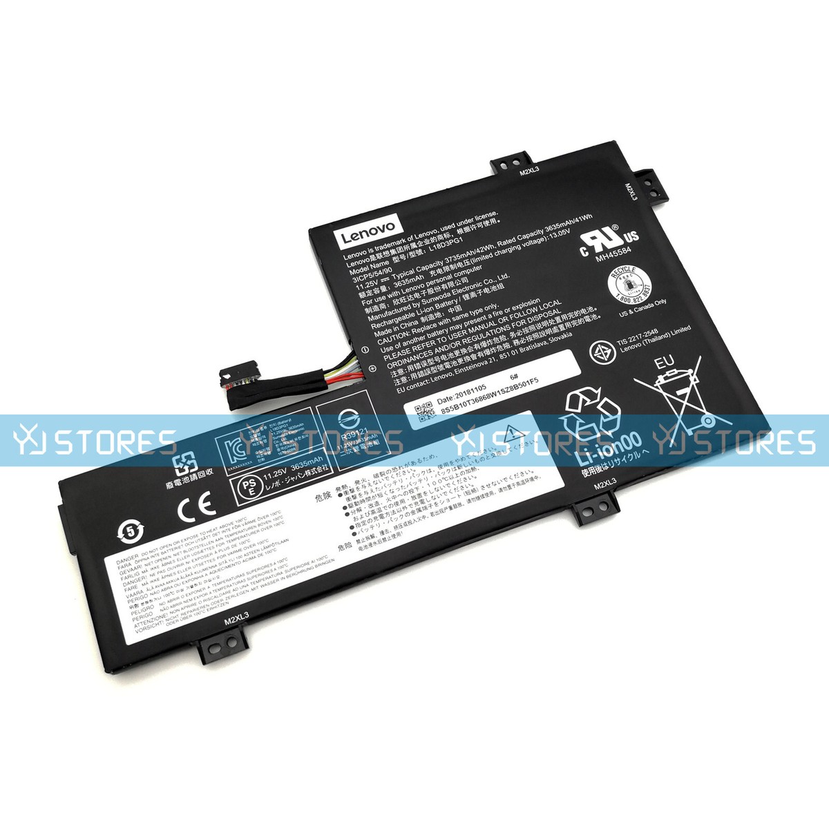 Genuine L18D3PG1 L17M3PB0 L17L3PB0 Battery for Lenovo Genuine L18D3PG1 L17M3PB0 L17L3PB0 Battery for Lenovo