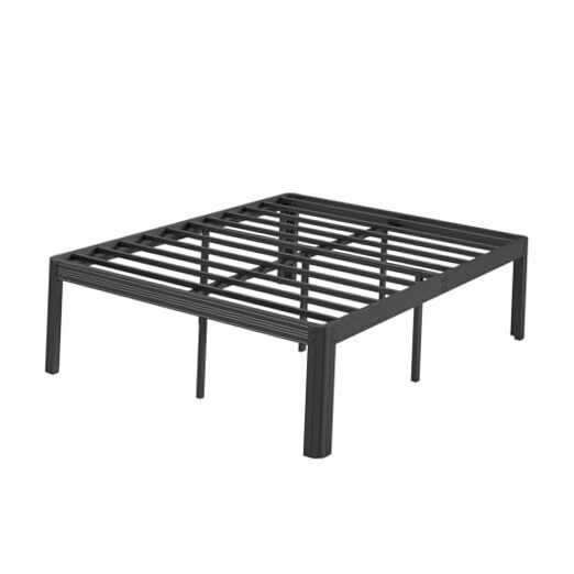 18 Inch High Metal Queen Bed Frame No Box Spring Needed, Platform Bed Frame