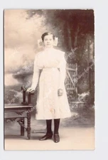 RPPC Real Photo Postcard Young Girl Studio Portrait #1 Vernie Miller