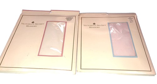 2-Neu Vintage Victoria’s Secret Strumpfhosen rosa Punkte lang, Pointelle creme Medium FS
