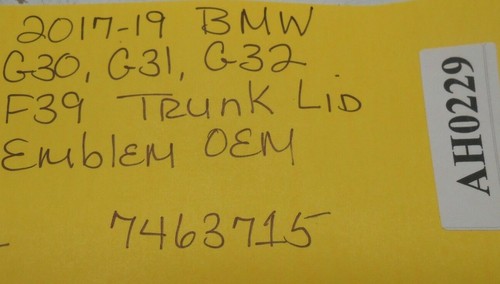 2017-19 BMW G30, G31 , G32 F39 Trunk Lid Emblem OEM 7463715 AH0229 - Picture 4 of 4