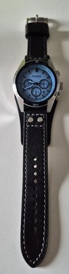 Fossil Chronograph Herrenuhr - Edelstahlgehäuse, Lederarmband
