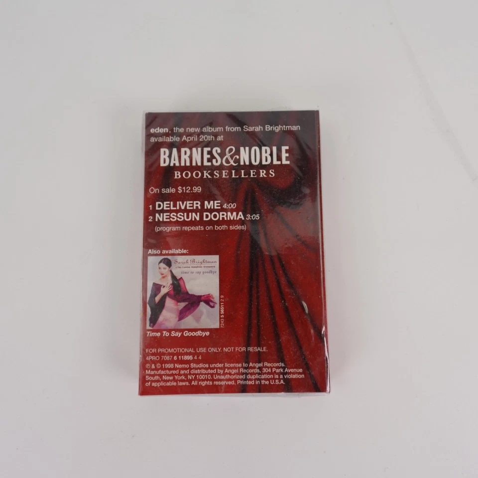 Sarah Brightman - Selections From Eden 1998 Promo Cassette Barnes & Noble - New - Image 2 of 3
