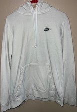 Nike Hoodie Unisex White Size Medium Cotton Blend Pullover Sweatshirt   