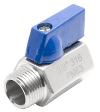 3/8" Stainless Steel 316 Mini Ball Valve - FxM NPT